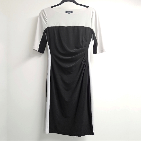 Chaps Black & White Jersey Dress - Picture 4 of 7